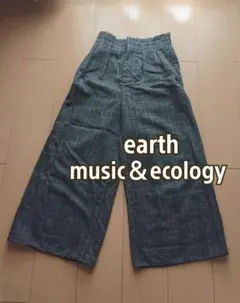 earth music&ecology チェック柄 ワイドパンツ FREEサイズ