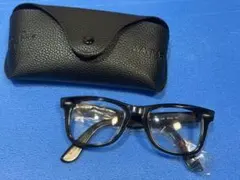 新品Ray-Ban Wayfarer ブラックメガネ ケース付き度無しレンズ
