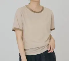 【抗菌防臭・吸水速乾】シアーベロアリンガーTシャツ　ベージュMサイズ