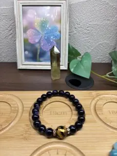 アメジスト10ミリと、龍神守護の天然石ブレスレット 18cm