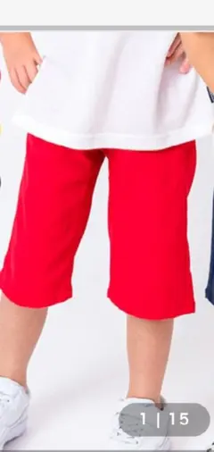 最終値下【美品】moujonjon ストレッチツイル６分丈パンツ 100cm