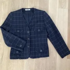 マダムジョコンダ ノーカラー ジャケット サイズ9 美品 チェック柄のサムネイル