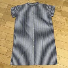 BLUE STRIVE ストライプ 半袖 シャツワンピース♡