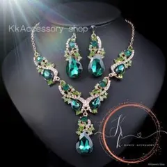 軽量ネックレス ピアス セット 社交ダンス ベリーダンス 発表会 ボリューム6