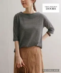 URBANRESEARCH コットンリネン 畦 ボーダー カットソー