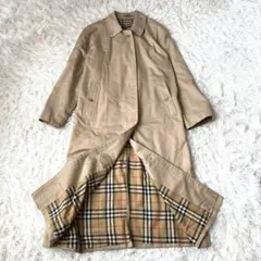 英国製 バーバリー ステンカラーコート バルマカーン チェック 別注 XL