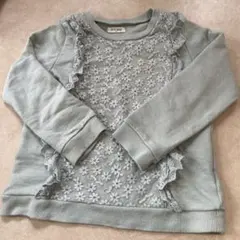 120 Petit ange 花柄刺繍トレーナー ミントグリーン