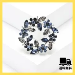 102 新品 ブルー ブローチ リース 贈り物 プレゼント 高見え