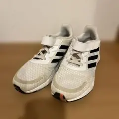 アディダス　ベルクロ　スニーカー ホワイト/ブラック/オレンジ　21cm キッズ