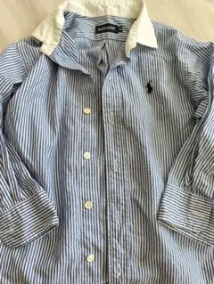 Ralph Lauren 長袖シャツ 青白ストライプ