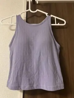 GU クロップド　カップ付きリブタンクトップ ライトパープルのサムネイル