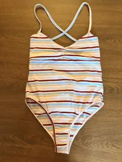 FOREVER 21 ストライプ ボーダー柄ボディスーツ クロスバック