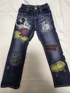 美品　ベビードール　130　デニム　ジーンズ　ジーパン　ディズニー　ミッキー