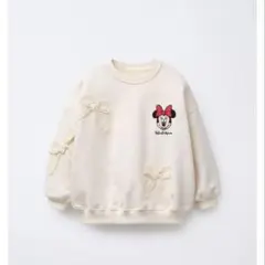 ZARA ベビー 新品 ミニーちゃんスウェットトレーナー110 レースリボン刺繍