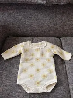 【着用10回未満】Lucy mimi/花柄ニットロンパース/サイズ70cm