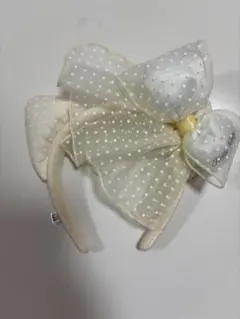 USJ ユニバ　キティ　カチューシャ　ホワイトドットリボン