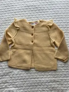 ZARA フリル付きイエローカーディガン 6-9ヶ月
