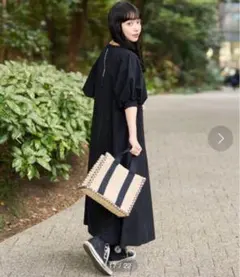 サウザンドマイル　パフスリーブ　ロングワンピース