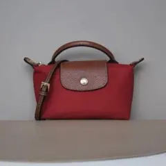 ロンシャン　トート ショルダーバッグ  プリアージュ　XS ミニバッグ　レッド