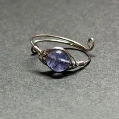 WR686FSS 天然石 パワーストーン ワイヤーリング アイオライト フリー