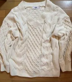 AZUL by MOUSSY ケーブルニットセーター M アイボリー