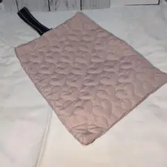 ハートキルティング　シューズ袋　ピンク