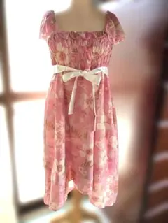 未使用　花柄ワンピース　ピンク　L　Silent Majority