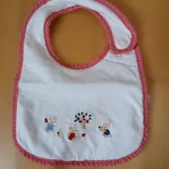 【Familiar】クマ刺繍スタイ 赤