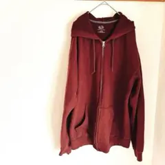 FRUIT OF THE LOOM バーガンディ ジップアップパーカー【L】