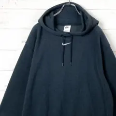 ナイキ プルオーバー パーカー フリース スウッシュ刺繡 ポリエステル 黒 L