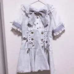 LIZLISA スピンドルカシュクールワンピース 青 - メルカリ