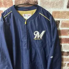 超美品❗️ MLB ミルウォーキーブルワーズ ハーフジップ ウインドブレーカー❗️