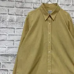 ブルックスブラザーズ長袖シャツ！ベージュチェック　L 0305