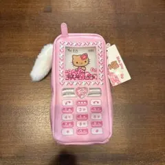 日焼けキティ ガラケー型 ペンケース ポーチ ピンク