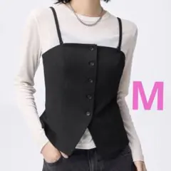 GU フロントボタンビスチェ ブラック Mサイズ