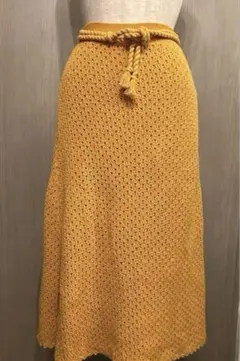 お値下 MACPHEE 美品◆リサイクルコットン メッシュニットミモレ丈スカートのサムネイル