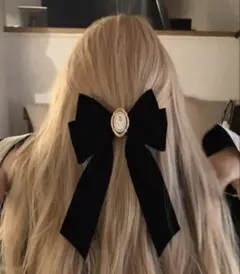 黒いベルベットリボンヘアアクセサリー