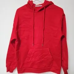 美品✨ SHEIN 無地 パーカー 赤 (XS)フード付 トレーナー