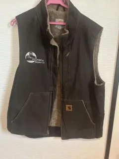 Carhartt カーハート ダックベスト 企業刺繍 ダークブラウン L 茶