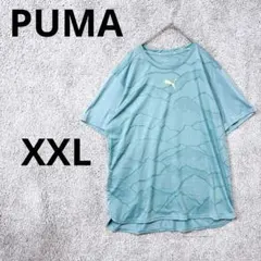 4741 プーマ トレーニングウェア Tシャツ XXL グリーン 総柄 速乾