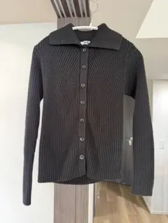 UNIQLO リブ編み ブラック カーディガン
