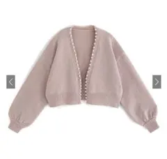 新品GRL パールショート丈ニットカーディガン[tt001]