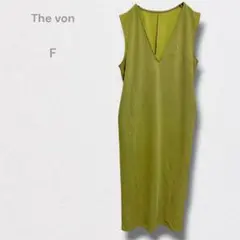 ゼヴォン Vネックノースリーブワンピース ロング丈 Iライン 綺麗め 春夏のサムネイル
