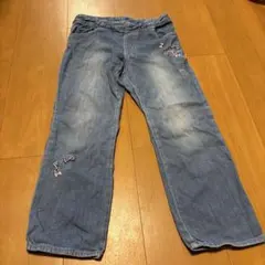 mezzo pianoデニム リボン刺繍 長ズボン120cm