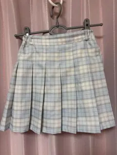 ★グローバルワーク★140cm水色チェックスカート★