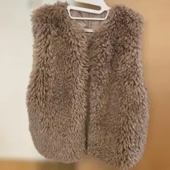 ベージュ ファー ベスト Fサイズ