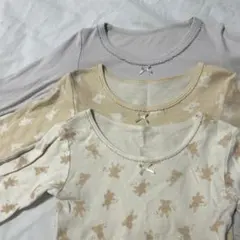 インナー　肌着　長袖　ベビー　キッズ　95 100 女の子　リボン　うさぎ