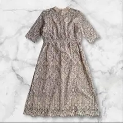 美品♡ お呼ばれドレス パーティードレス 結婚式 刺繍入りワンピース