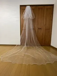 ウェディングベール 透明 チュール ロングベール 約2メートル