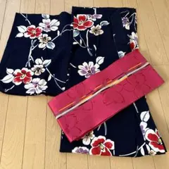 花柄浴衣・帯セット